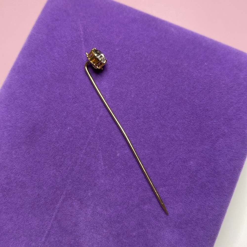 💛 Elegant Gold Crystal Stick Pin - Picture 3 of 6
